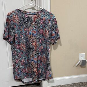 Vibrant Paisley Short Sleeve Women's Top